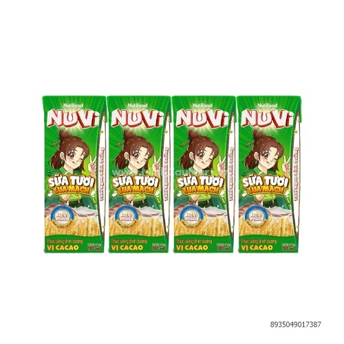 Sữa Tươi Lúa Mạch Nuvi Cacao 180ml 