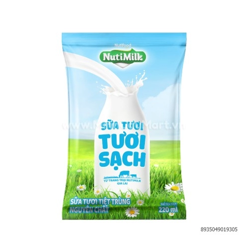 Sữa tươi Nutimilk 100 điểm 220ml nguyên chất