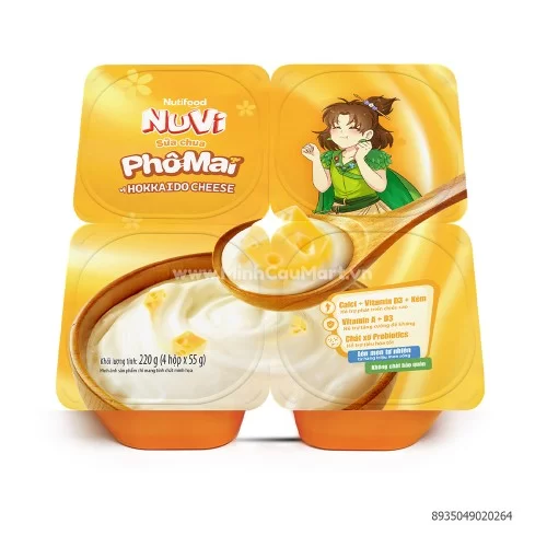 Sữa chua Nuvi Nutifood vị Phô Mai 220Gr (4 Hộp * 55GR) Sữa chua Nuvi Nutifood vị Phô Mai 220Gr (4 Hộp * 55GR)