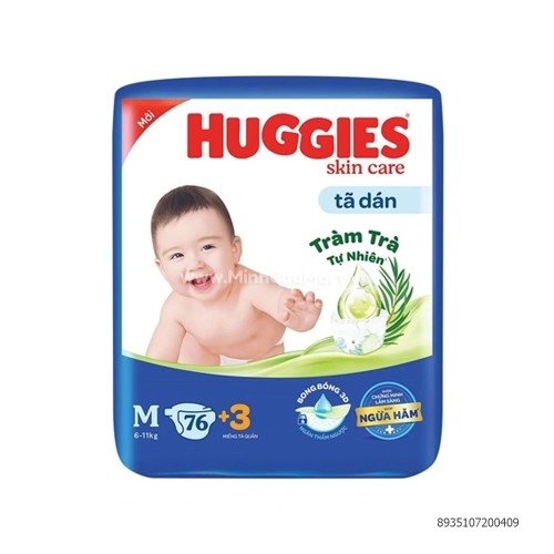 Tã Dán Huggies Skin Care M76+3 (6-11kg) Tã Dán Huggies Skin Care M76+3 (6-11kg)