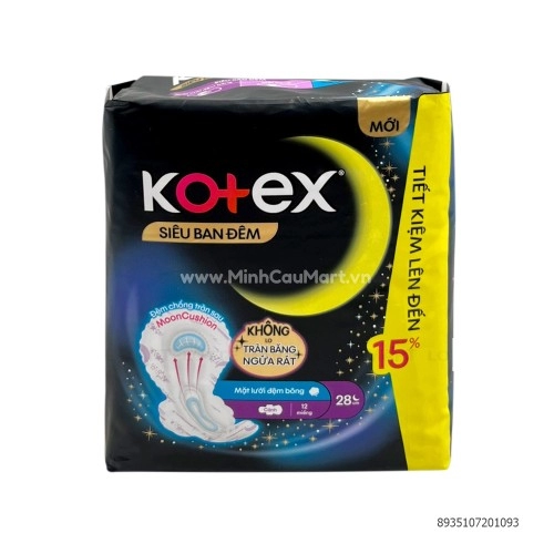 BVS Kotex siêu ban đêm 28cm 12M BVS Kotex siêu ban đêm 28cm 12M