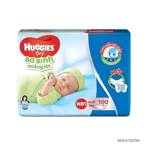 Miếng lót Hugies Dry NB1 108+9M (<5kg) Miếng lót Hugies Dry NB1 108+9M (<5kg)