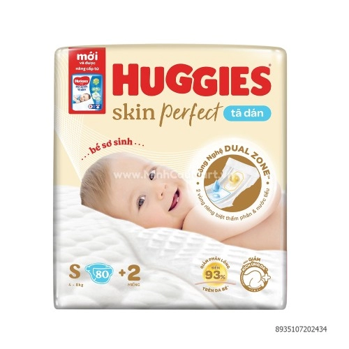 Tã dán lọt lòng Huggies Dry S80
