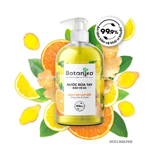 Nước Rửa Tay Botanika Sach Tay Làm Bếp Vị Gừng Cam & Chanh 500ml Nước Rửa Tay Botanika Sach Tay Làm Bếp Vị Gừng Cam & Chanh 500ml