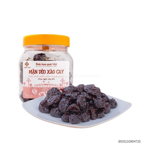 Ô Mai Mận Dẻo Xào Cay Hồng Lam 200G Ô Mai Mận Dẻo Xào Cay Hồng Lam 200G