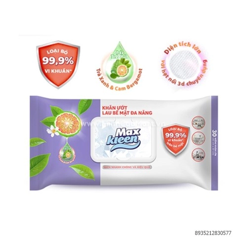 Khăn Ướt Lau Bề Mặt Đa Năng MaxKleen 30 Miếng Khăn Ướt Lau Bề Mặt Đa Năng MaxKleen 30 Miếng