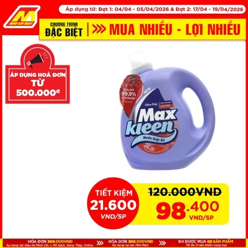 Nước giặt Maxkleen huyền diệu can 3.1kg