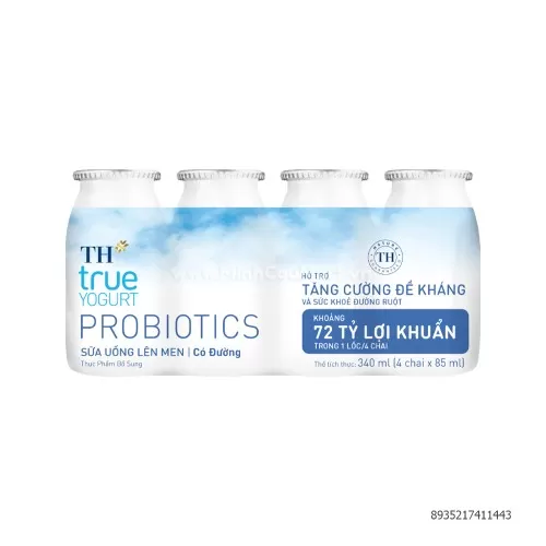 Sữa chua uống lên men TH có đường 85ml 4 chai/vỉ  Sữa chua uống lên men TH có đường 85ml 4 chai/vỉ