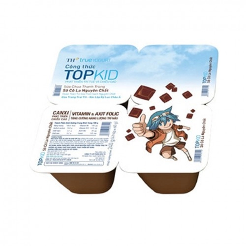 Sữa chua thanh trùng TOPKID vị Socola 60gr Sữa chua thanh trùng TOPKID vị Socola 60gr