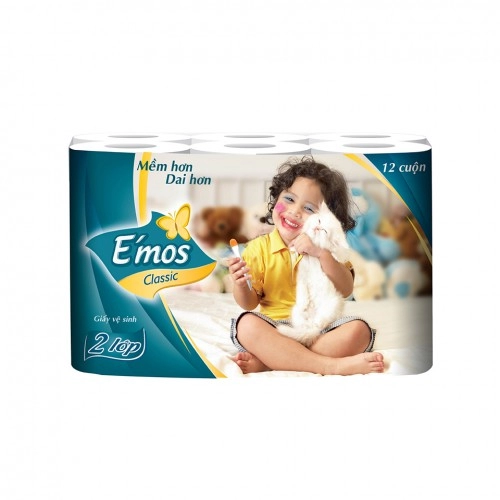 Giấy Vệ Sinh E'mos Classic 2 Lớp xanh Giấy Vệ Sinh E'mos Classic 2 Lớp xanh