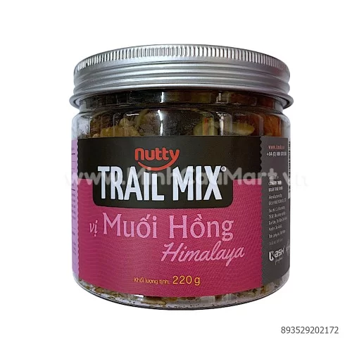 Hạt hỗn hợp Trailmix vị muối hồng 220g                                                                                                                                                                                                                     Hạt hỗn hợp Trailmix vị muối hồng 220g