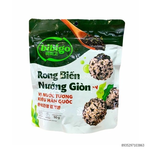 Rong Biển Giòn Vị Nước Tương Kiểu Hàn Quốc bibigo Gói 50G