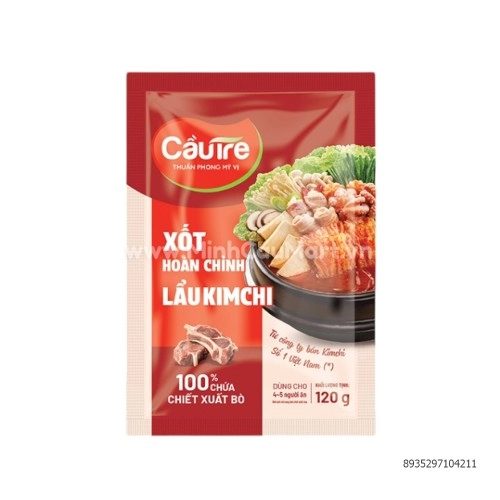 Xốt hoàn chỉnh lẩu vị kim chi Cầu Tre 120g Xốt hoàn chỉnh lẩu vị kim chi Cầu Tre 120g
