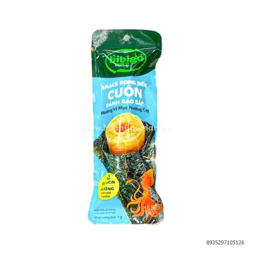 Snack rong biển cuộn Bibigo vị MỰC NƯỚNG CAY 4G Snack rong biển cuộn Bibigo vị MỰC NƯỚNG CAY 4G