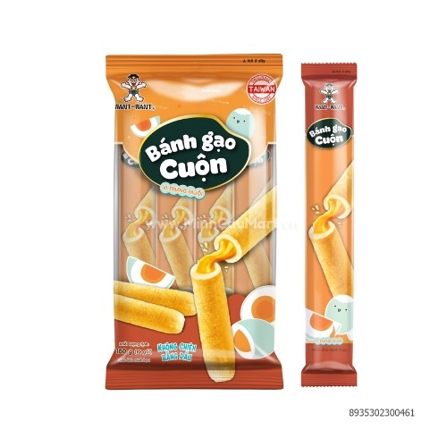 Bánh gạo cuộn Want Want trứng muối 180g Bánh gạo cuộn Want Want trứng muối 180g