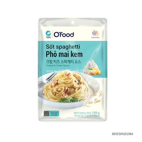 Sốt spaghetti O'food phô mai kem gói 120g Sốt spaghetti O'food phô mai kem gói 120g