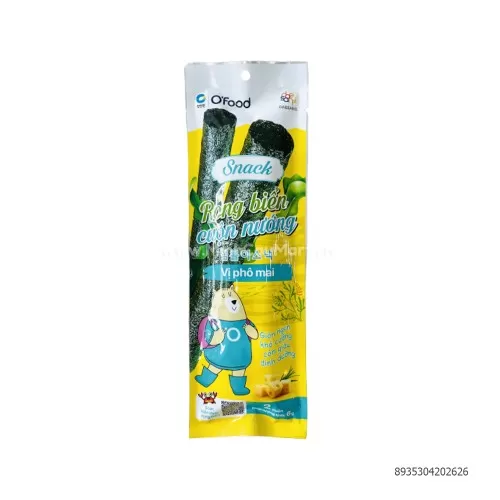 Snack rong biển cuộn nướng Ofood 6g  Snack rong biển cuộn nướng Ofood 6g