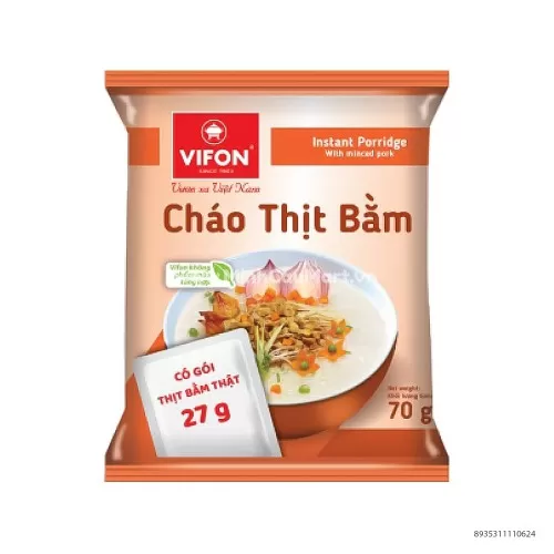 Cháo Thịt Bằm Ăn Liền Vifon Có Thịt 70g  Cháo Thịt Bằm Ăn Liền Vifon Có Thịt 70g