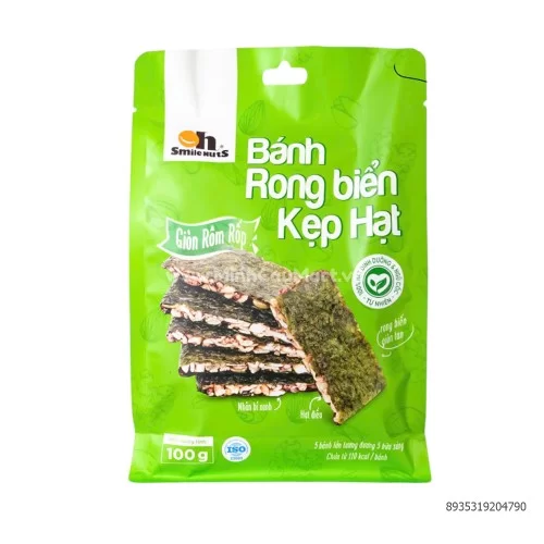 Bánh rong biển kẹp hạt Smile túi 100g                                                                                                                                                                                                       