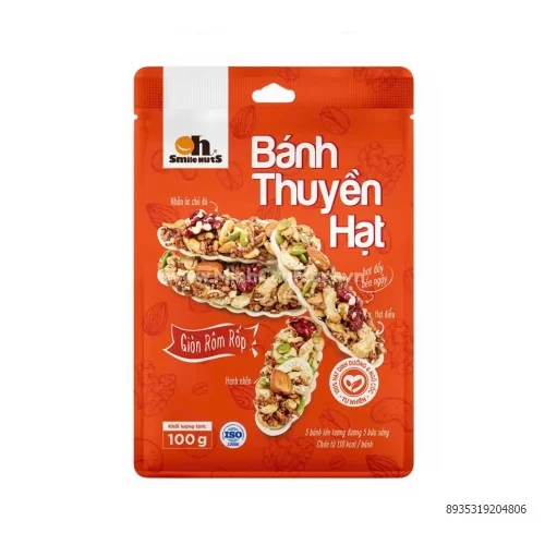 Bánh thuyền kẹp hạt Smile túi 100g                                                                                                                                                                                                       