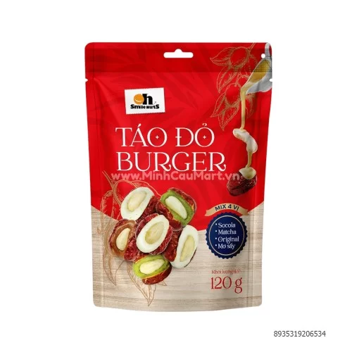 Táo đỏ Burger Smile túi zipper 120g                                                                                                                                                                                                                       