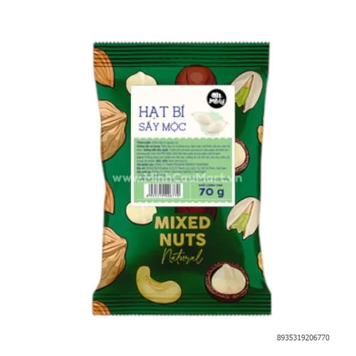 Hạt bí sấy mộc Smile mix nuts túi 70g                                                                                                                                                                                                                      Hạt bí sấy mộc Smile mix nuts túi 70g