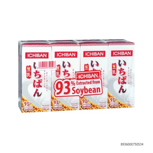 Sữa đậu nành Ichiban nguyên chất 180ml 