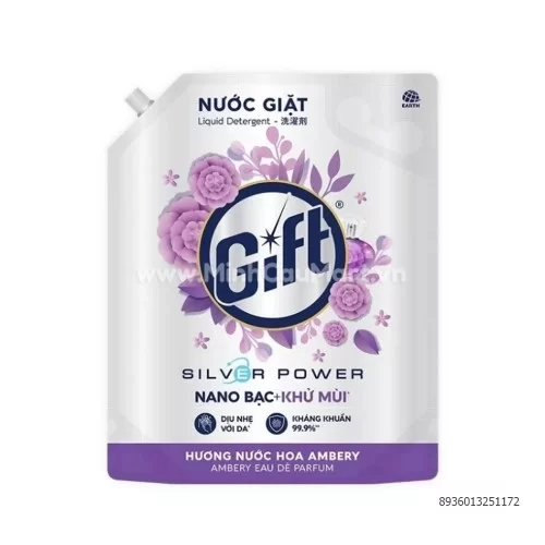 Nước giặt Gift nắng mới, hương nước hoa Ambery 3.6kg Nước giặt Gift nắng mới, hương nước hoa Ambery 3.6kg