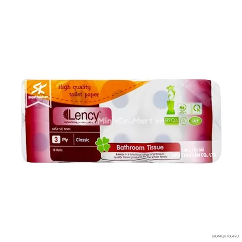 Giấy Vệ Sinh Lency 10cộn 3lớp 