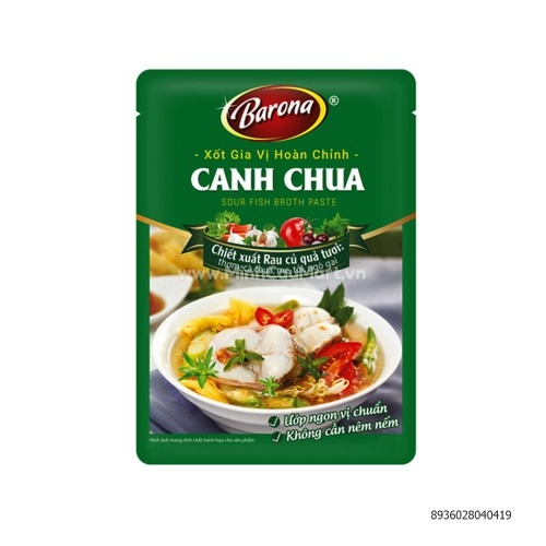 Xốt gia vị hoàn chỉnh canh chua Barona gói 80g