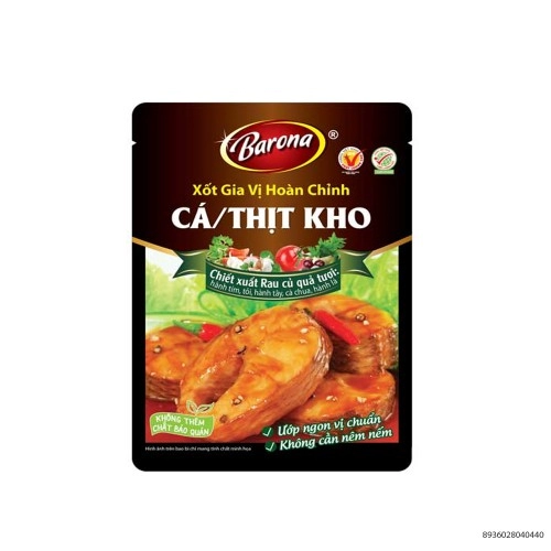 Xốt Gia Vị Hoàn Chỉnh Cá, Thịt Kho Barona 80Gr  Xốt Gia Vị Hoàn Chỉnh Cá, Thịt Kho Barona 80Gr