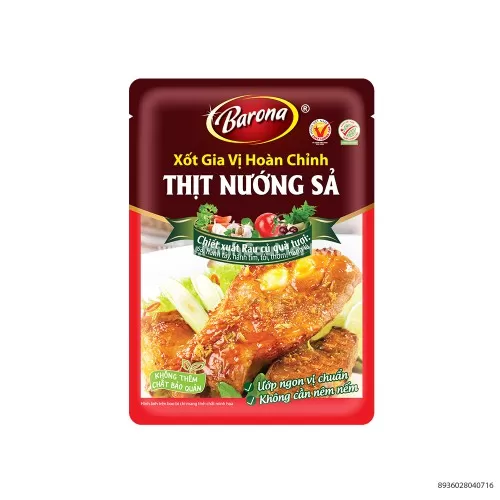 Gia Vị Sốt Hoàn Chỉnh Thịt Nướng Sả Barona 80g  Gia Vị Sốt Hoàn Chỉnh Thịt Nướng Sả Barona 80g