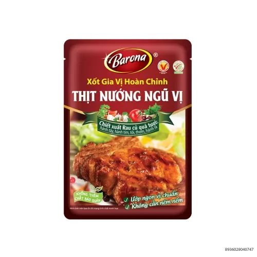 Xốt Gia Vị Thịt Nướng Ngũ Vị Barona 80Gr  Xốt Gia Vị Thịt Nướng Ngũ Vị Barona 80Gr