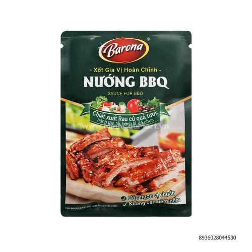 Xốt Gia Vị Hoàn Chỉnh Thịt Nướng BBQ Barona Gói 80G Xốt Gia Vị Hoàn Chỉnh Thịt Nướng BBQ Barona Gói 80G