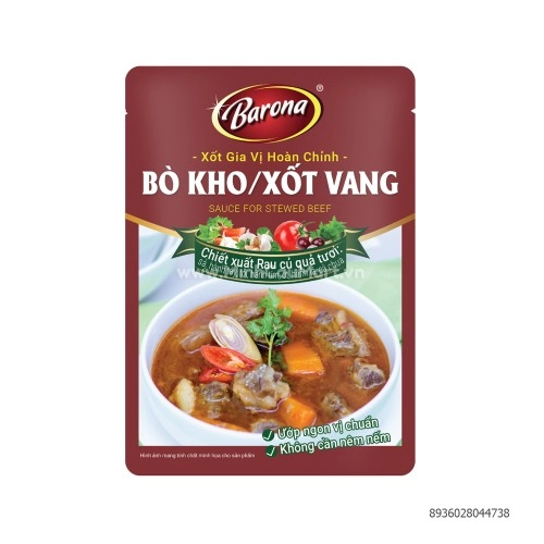 Xốt Gia Vị Hoàn Chỉnh Barona Bò Kho/ Xốt Vang 80Gr Xốt Gia Vị Hoàn Chỉnh Barona Bò Kho/ Xốt Vang 80Gr
