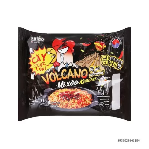 Mỳ Xào Vị Gà Phô Mai Koreno Volcano 118 Gr Mỳ Xào Vị Gà Phô Mai Koreno Volcano 118 Gr