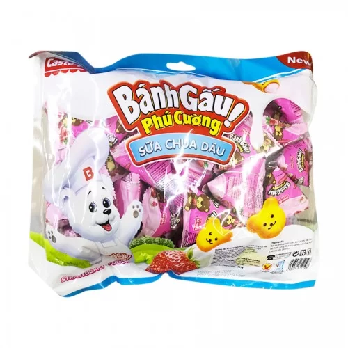 Bánh gấu tan giác FUCUCO 300g sữa chua dâu  Bánh gấu tan giác FUCUCO 300g sữa chua dâu