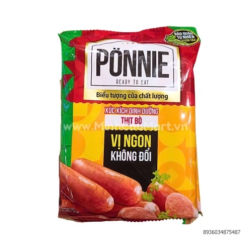 Xúc xích tiệt trùng Ponnie Vị Thịt Bò 33gr Xúc xích tiệt trùng Ponnie Vị Thịt Bò 33gr
