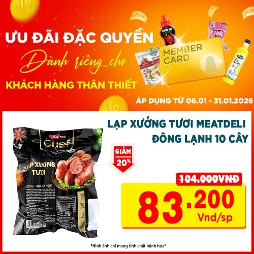 Lạp xưởng tươi Meatdeli đông lạnh 10 cây*70g                                                                                                                                                                                                              