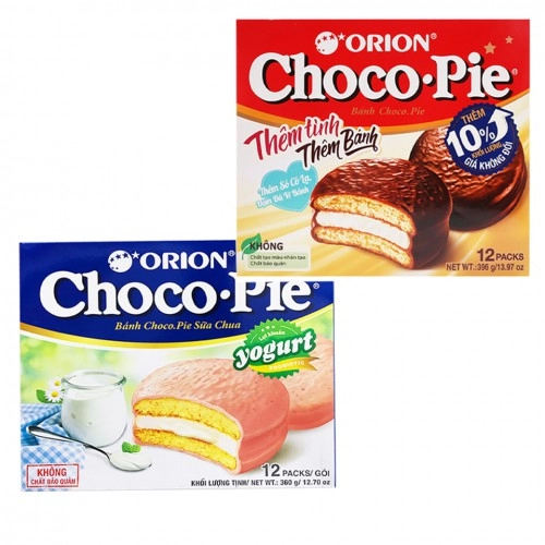 Bánh orion choco-pie vị matcha đậu đỏ 276g - 396g 12P   