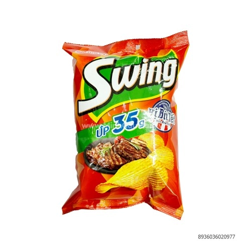 Khoai tây vị bít tết N.Y Swing 30gr Khoai tây vị bít tết N.Y Swing 30gr