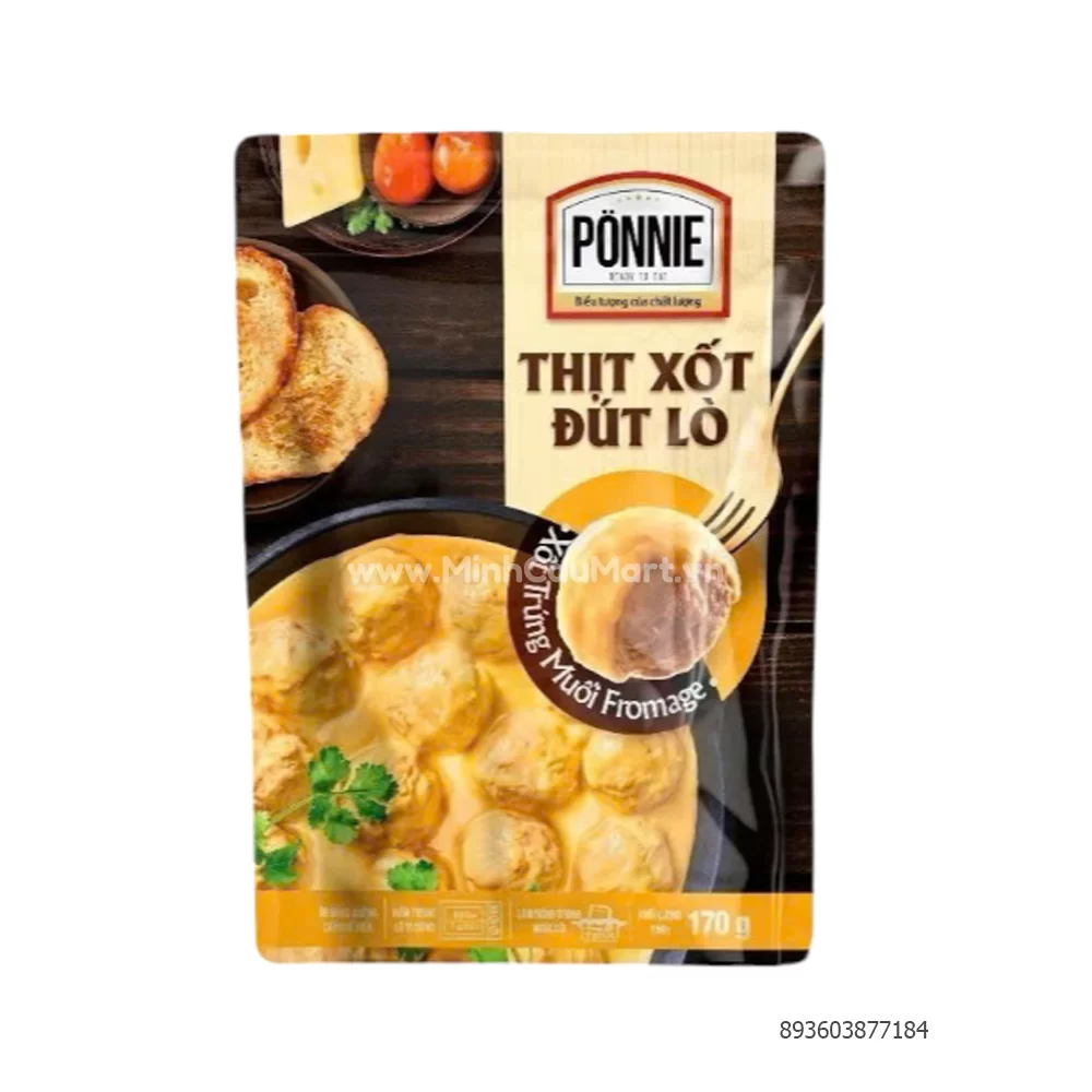 Thịt đút lò Ponnie 170g xốt trứng muối