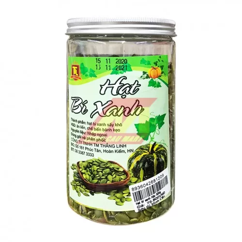 Hạt bí xanh hộp 500g Hạt bí xanh hộp 500g