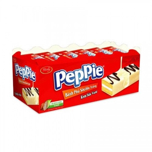 Bánh Bông Lan Peppie Hộp 360Gr hộp đỏ  Bánh Bông Lan Peppie Hộp 360Gr hộp đỏ