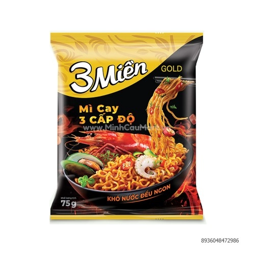 Mì Tôm 3 Miền Gold Chua Cay 3 Cấp Độ 75g
