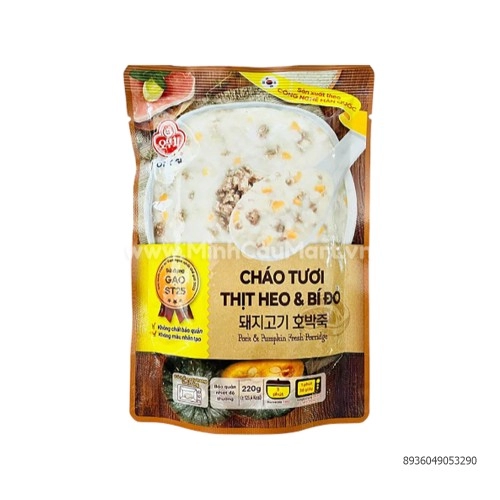 Cháo tươi thịt heo và bí đỏ 220g Cháo tươi thịt heo và bí đỏ 220g