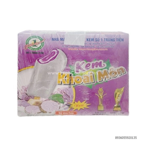 Kem Số 1 Tràng Tiền Vị Khoai Môn 10 Que/ Hộp Kem Số 1 Tràng Tiền Vị Khoai Môn 10 Que/ Hộp