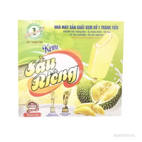 Kem Tràng Tiền Số 1 Sầu Riêng 10 Que/Hộp  Kem Tràng Tiền Số 1 Sầu Riêng 10 Que/Hộp