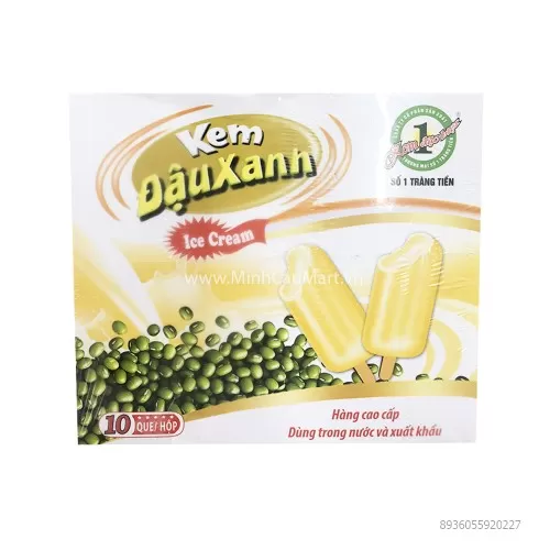 Kem Tràng Tiền Số 1 Đậu Xanh 10 Que/Hộp Kem Tràng Tiền Số 1 Đậu Xanh 10 Que/Hộp