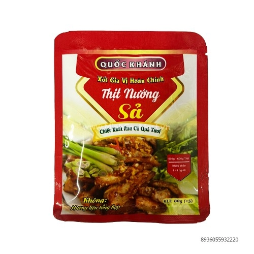 Gia Vị Thịt Nướng Sả Quốc Khánh 80g Gia Vị Thịt Nướng Sả Quốc Khánh 80g